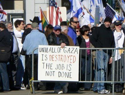 destroy gaza placard